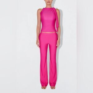 KHY by Kylie Jenner Pants Sleek Soft Stretch Low Rise Pink Fuchsia Sz XXS NWT